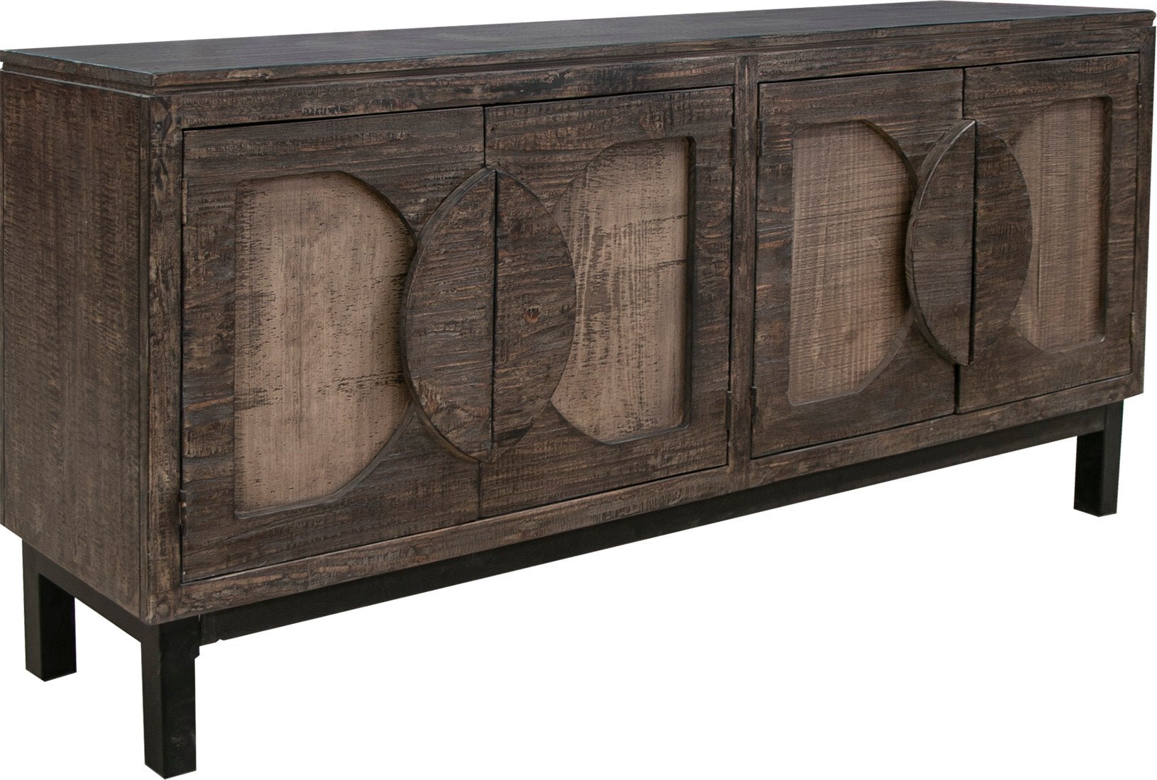 Cotswold - 4 Door Console Table - White/Grey/Black/Brown - The Furnishery