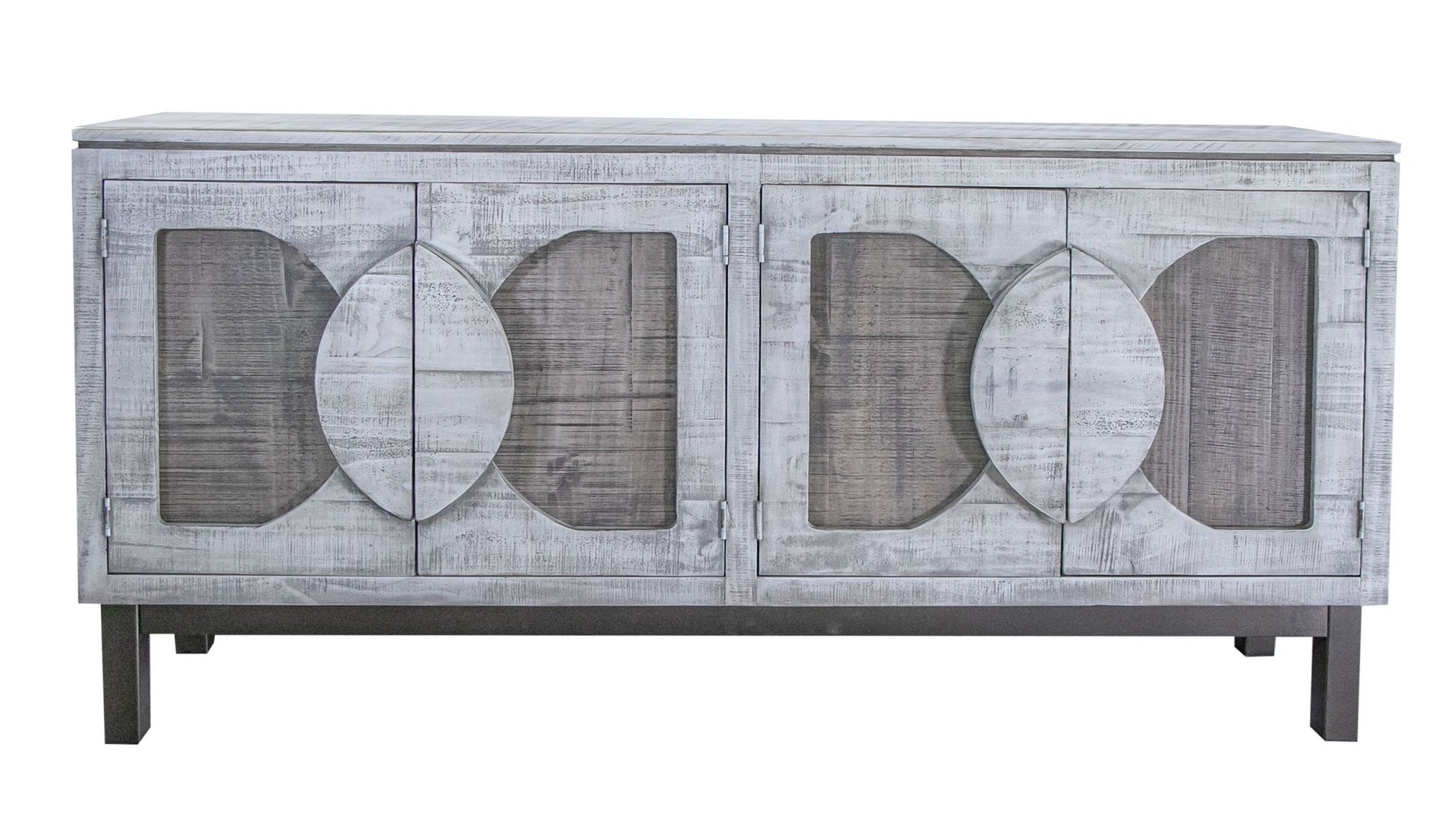 Cotswold - 4 Door Console Table - White/Grey/Black/Brown - The Furnishery
