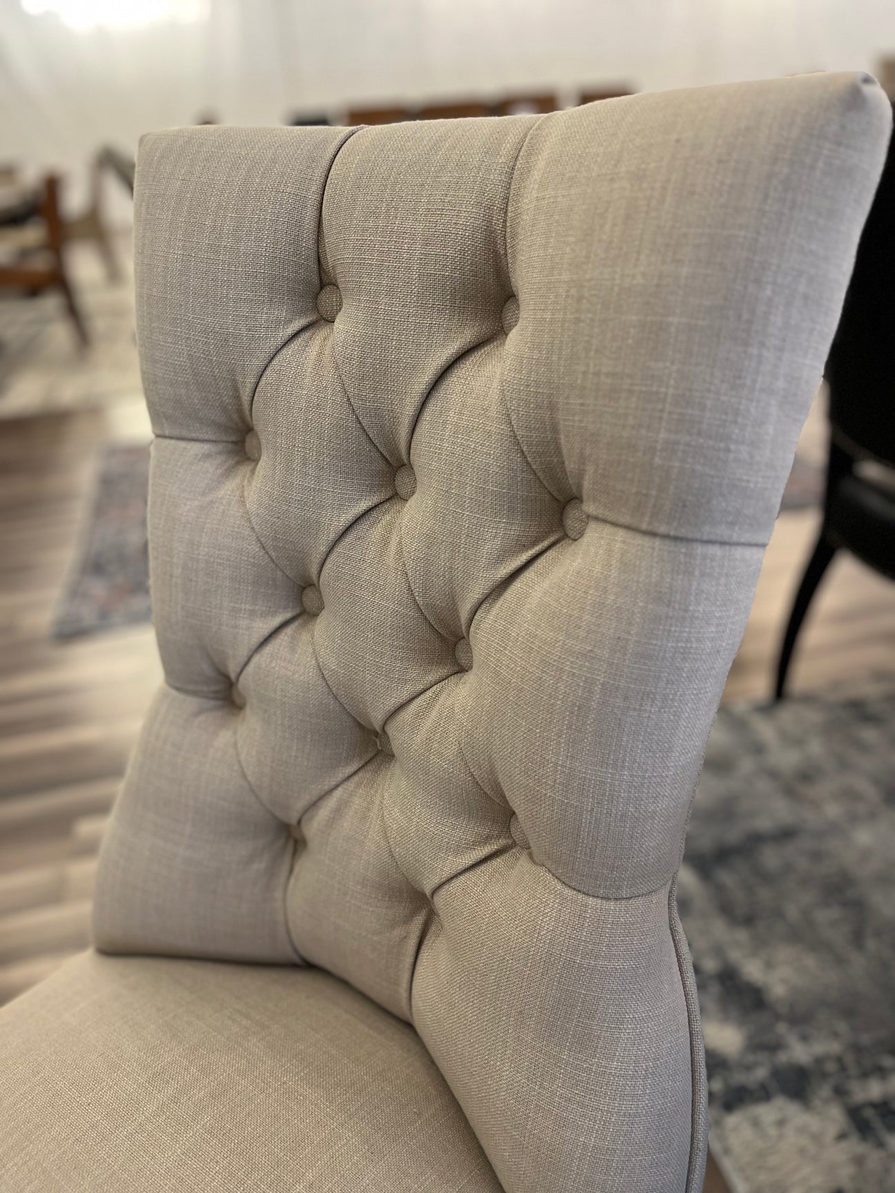 Daniel Side Chair - Natural Linen + Driftwood - The Furnishery