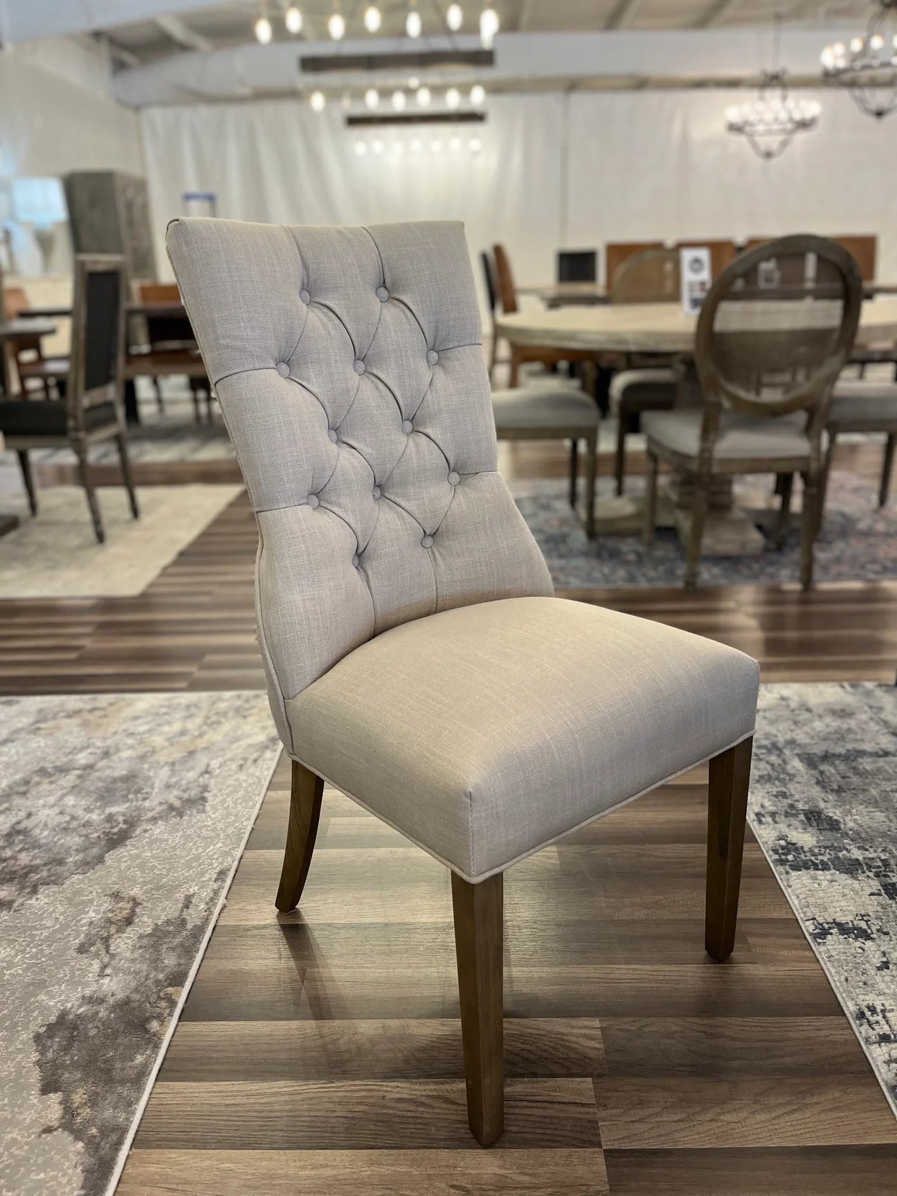 Daniel Side Chair - Natural Linen + Driftwood - The Furnishery