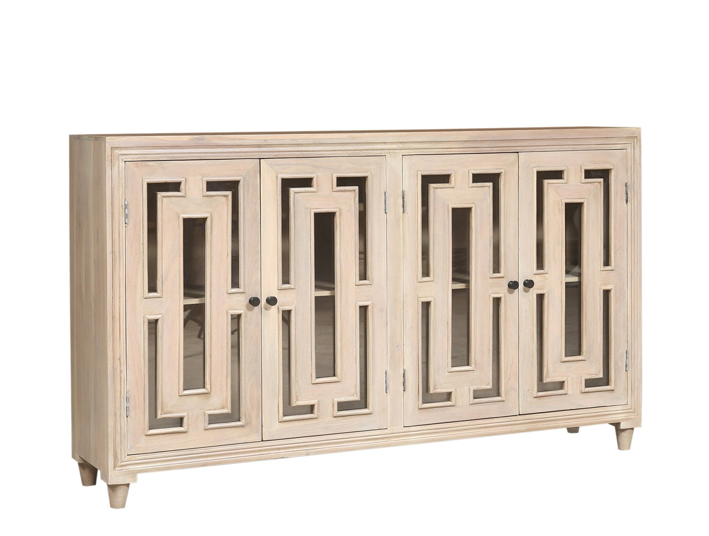 Dominique 71" 4 Door Sideboard - New White Wash - The Furnishery