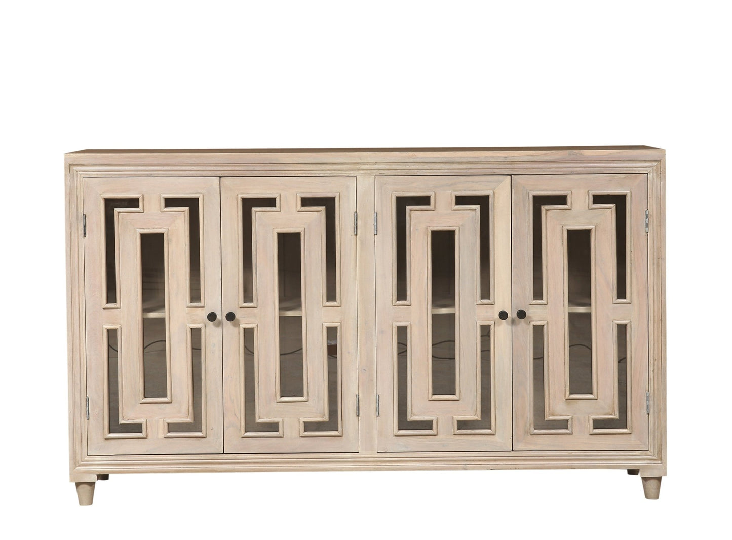 Dominique 71" 4 Door Sideboard - New White Wash - The Furnishery