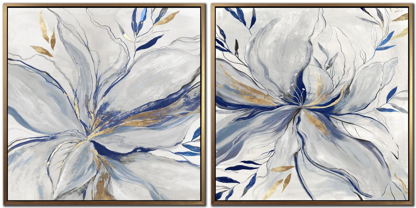 Gold Navy - Canvas - 32” x 32” Set of 2 - The Furnishery