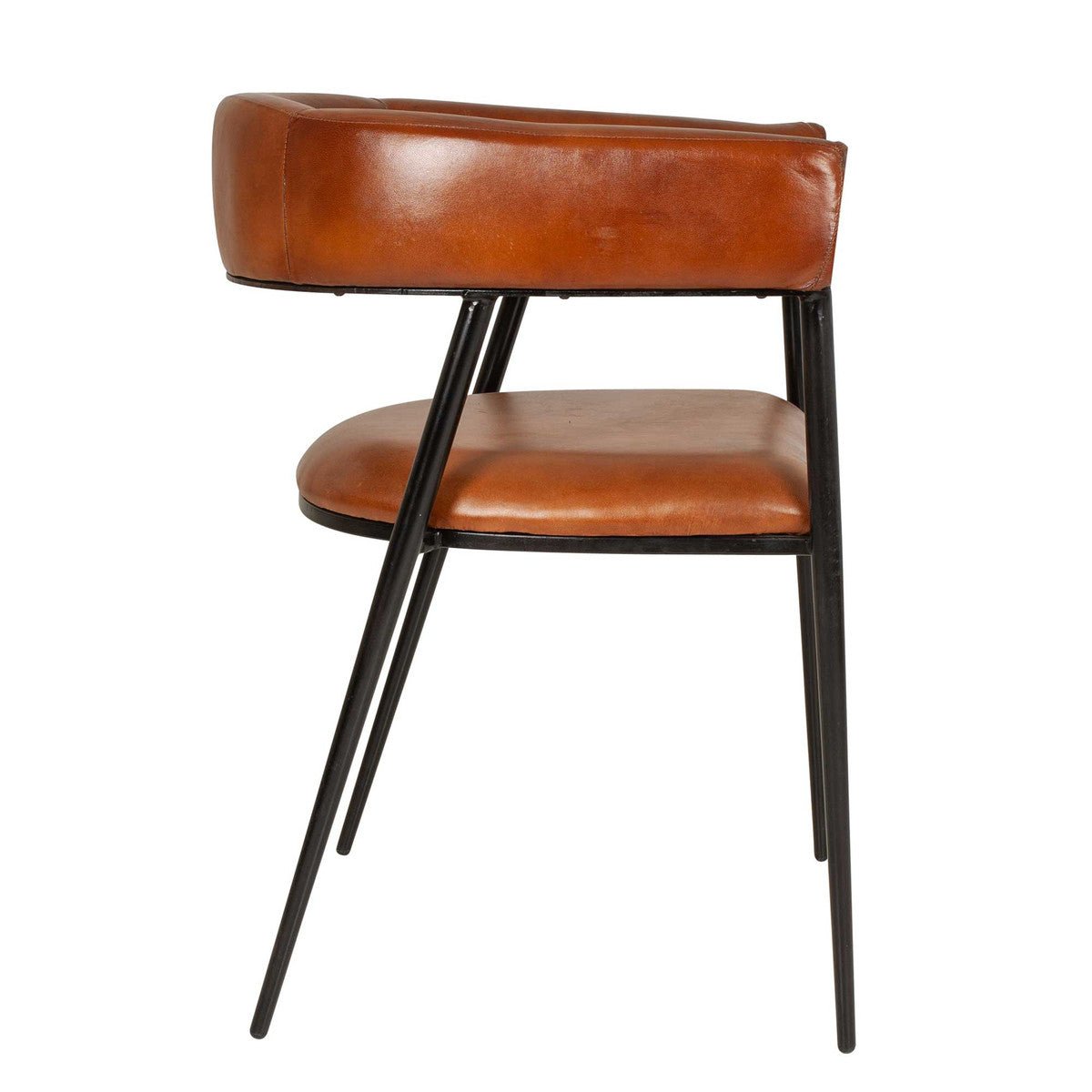 Gregory Iron and Leather Dining Chair - The Furnishery