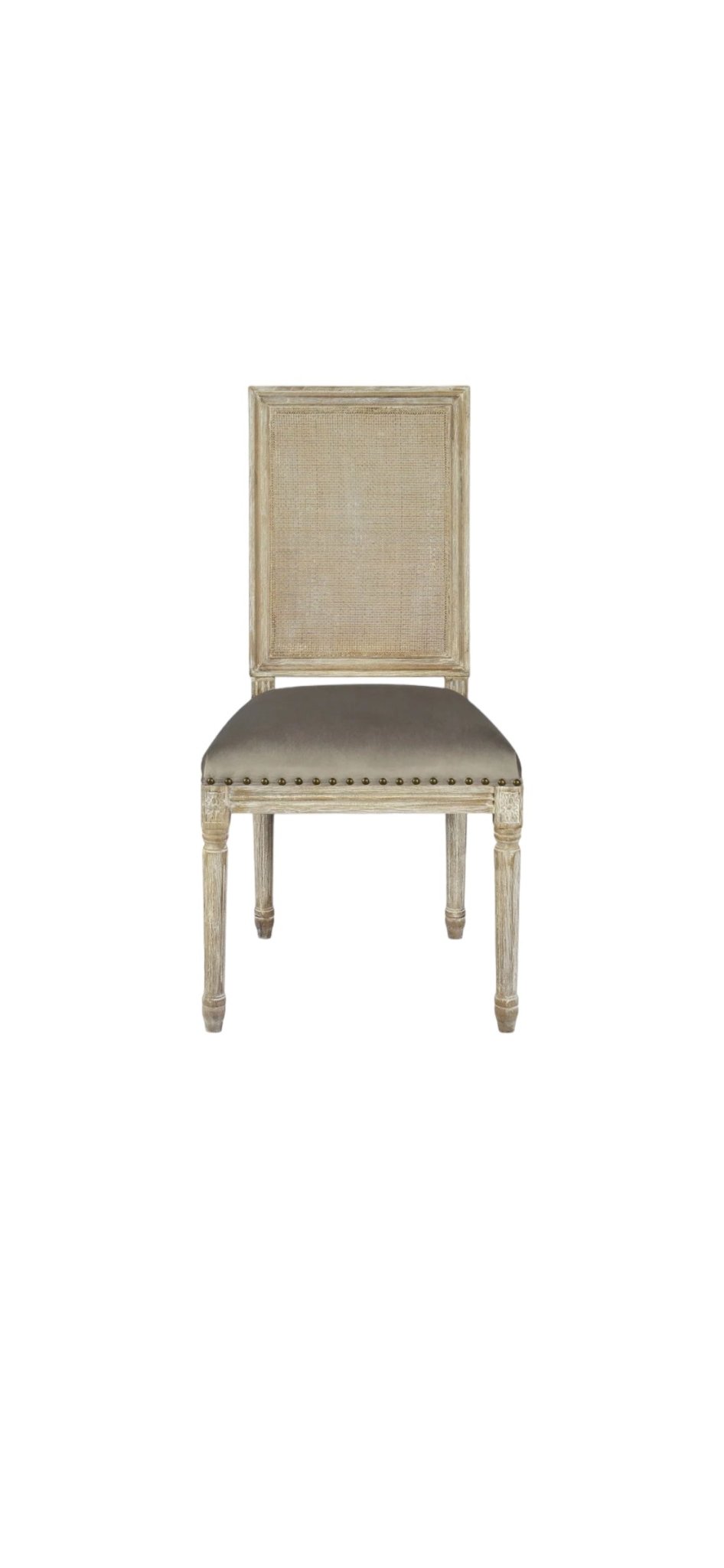Harrison Square Side Chair (Cottage White w/ Chantel Ash) - The Furnishery