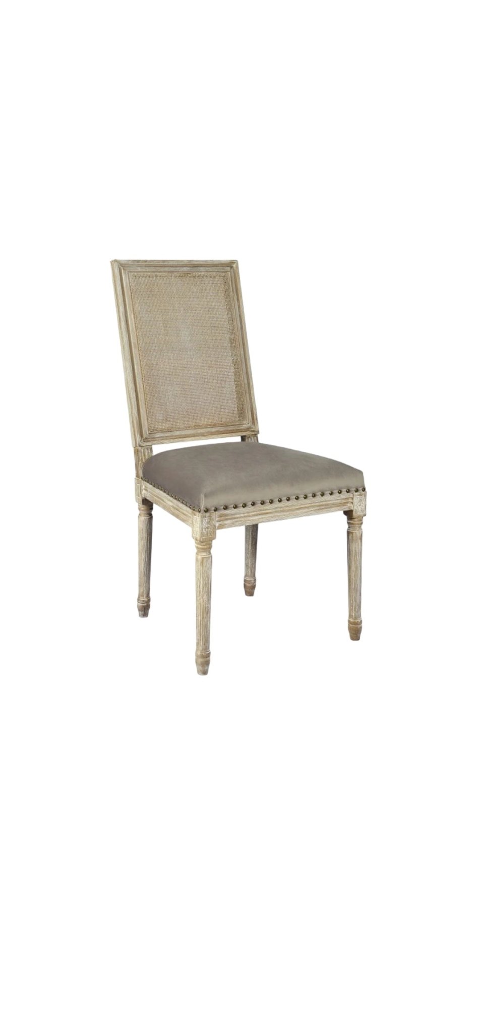 Harrison Square Side Chair (Cottage White w/ Chantel Ash) - The Furnishery
