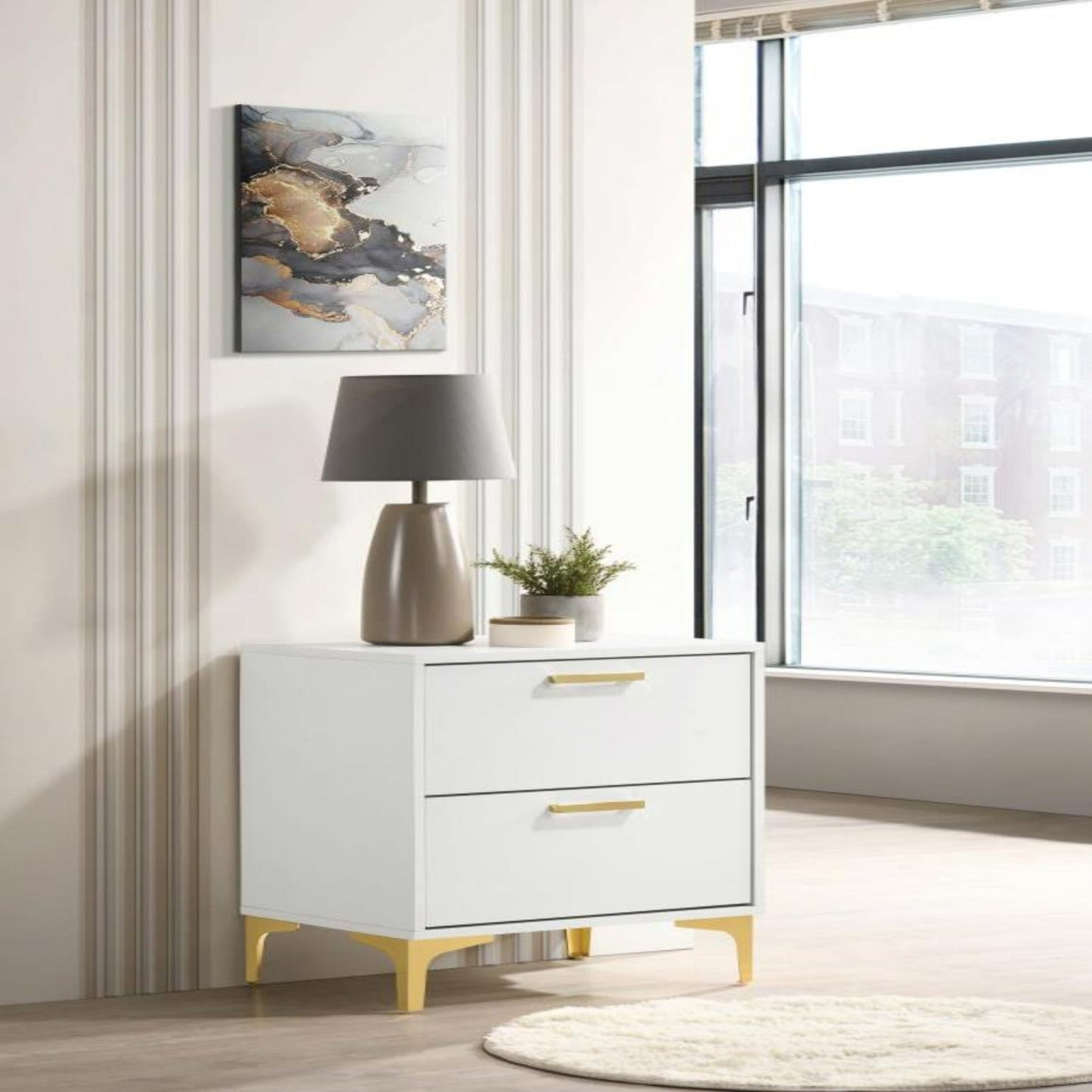Kendall 2-Drawer Nightstand White - The Furnishery
