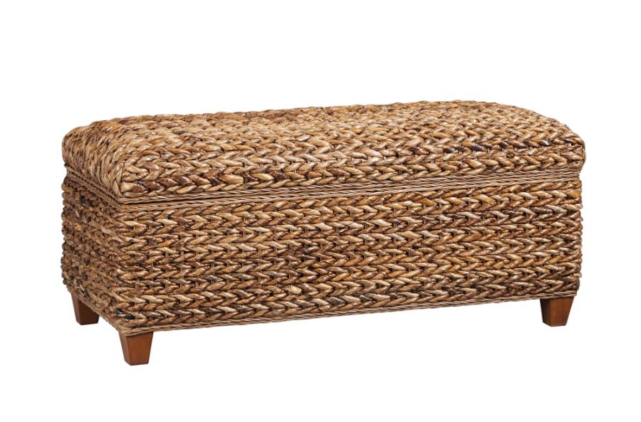 Lewton Hand-Woven Banana Leaf Storage Trunk Amber - The Furnishery