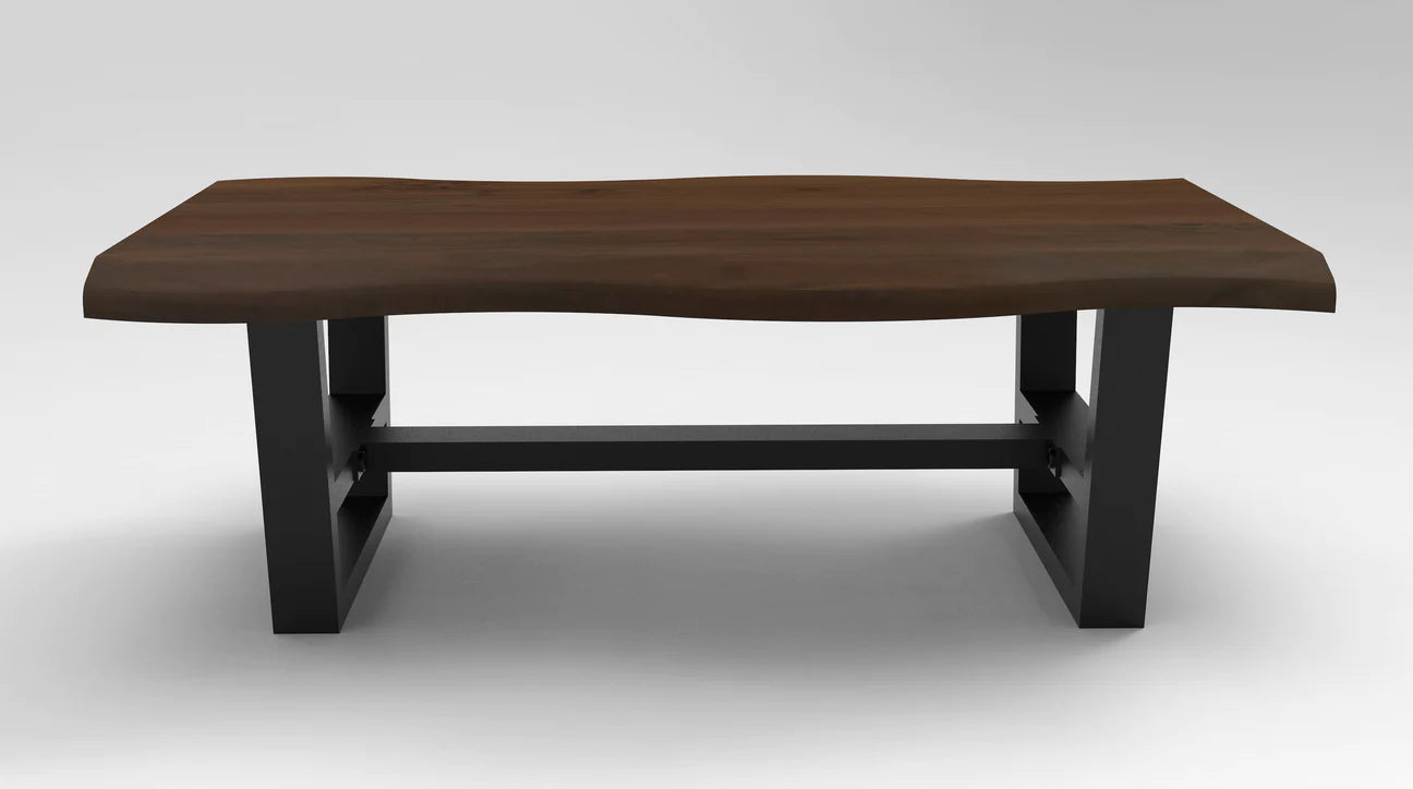 Malcolm Acacia 52" Live Edge Coffee Table - Natural + Black - The Furnishery