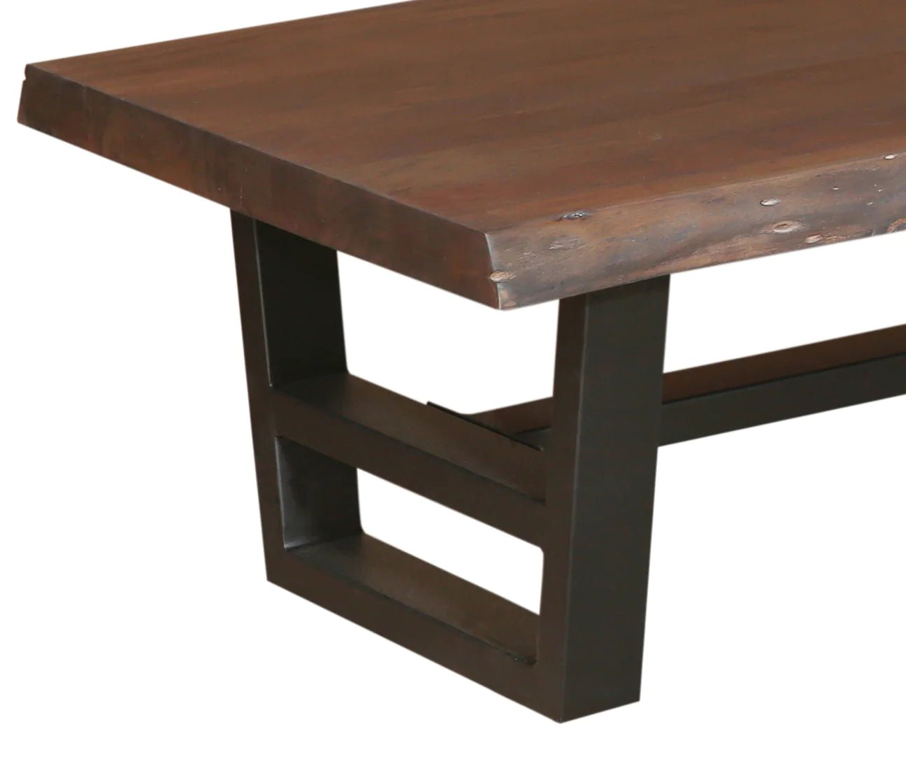 Malcolm Acacia 52" Live Edge Coffee Table - Natural + Black - The Furnishery