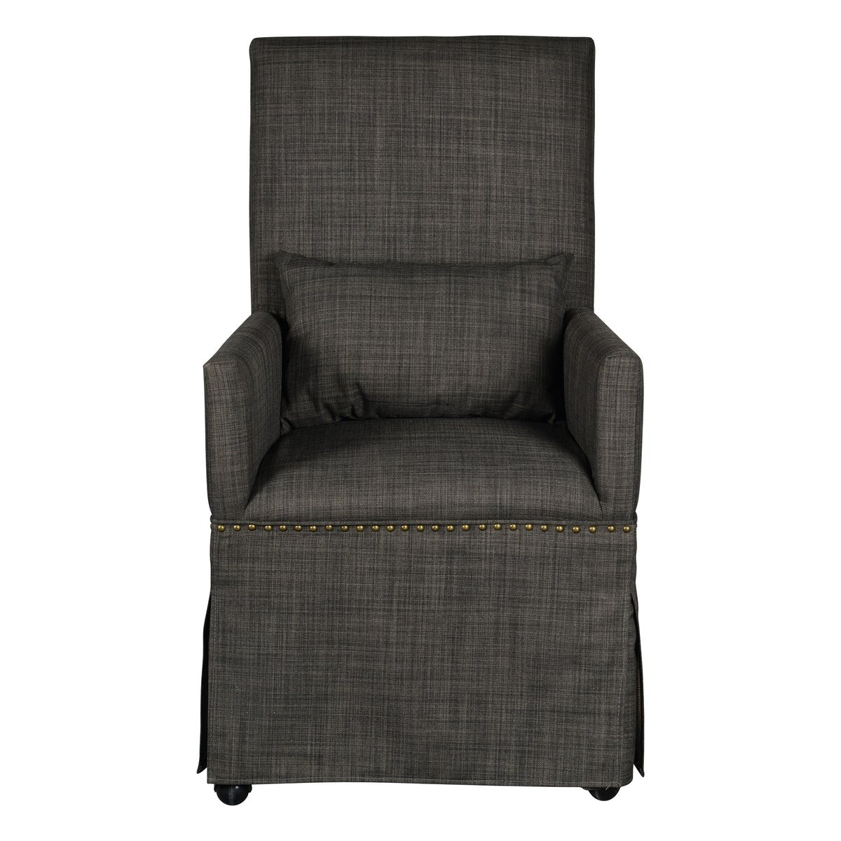 Mary Slipcovered Arm Chair with Nail Heads - The Furnishery