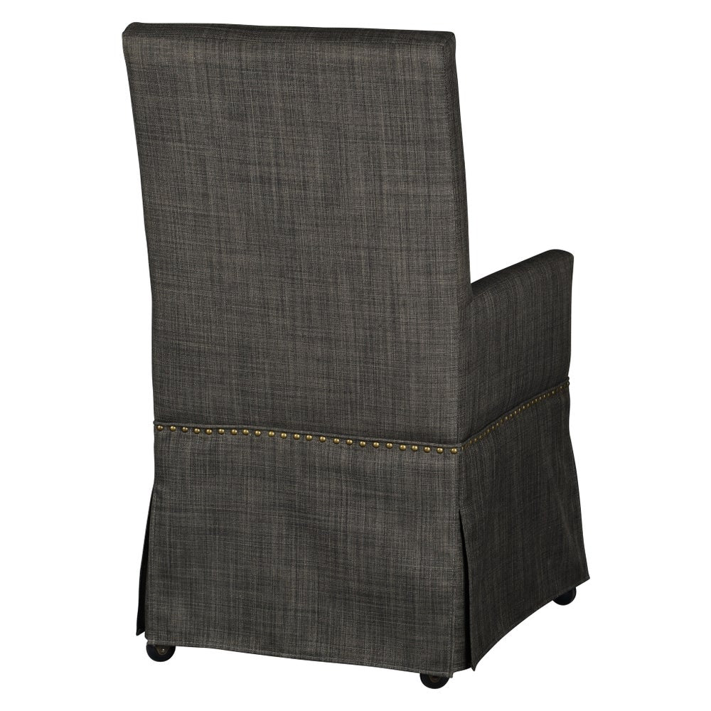 Mary Slipcovered Arm Chair with Nail Heads - The Furnishery