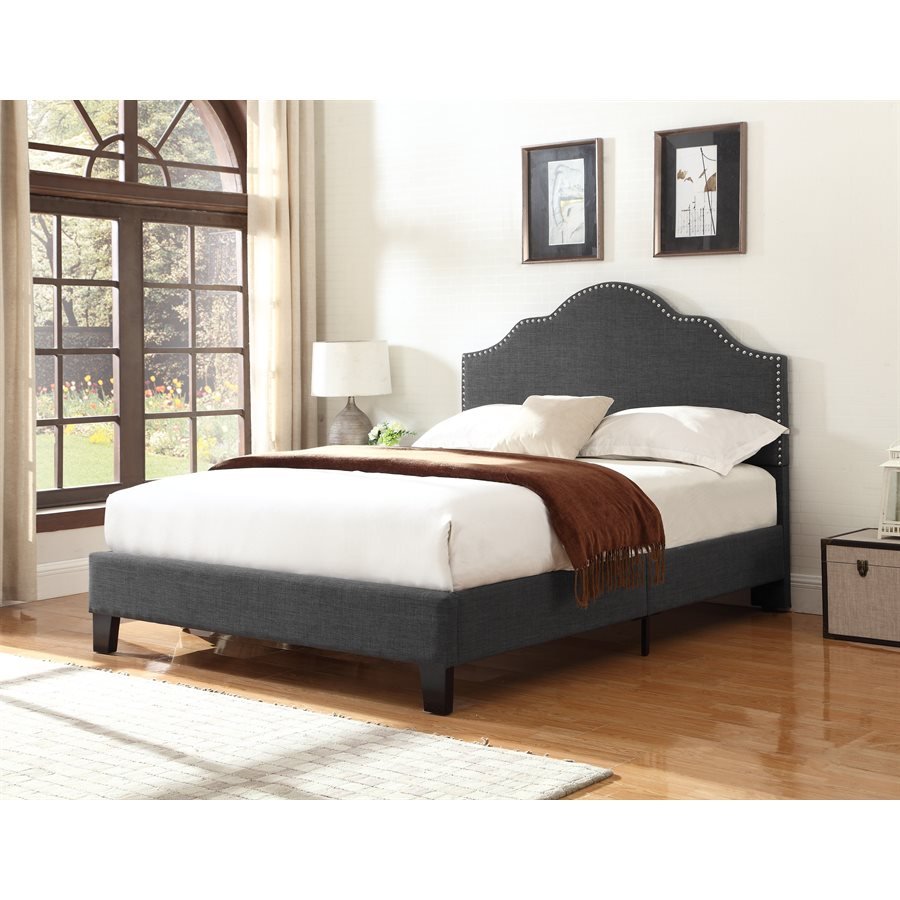 Maven Upholstered Bed - Charcoal - The Furnishery