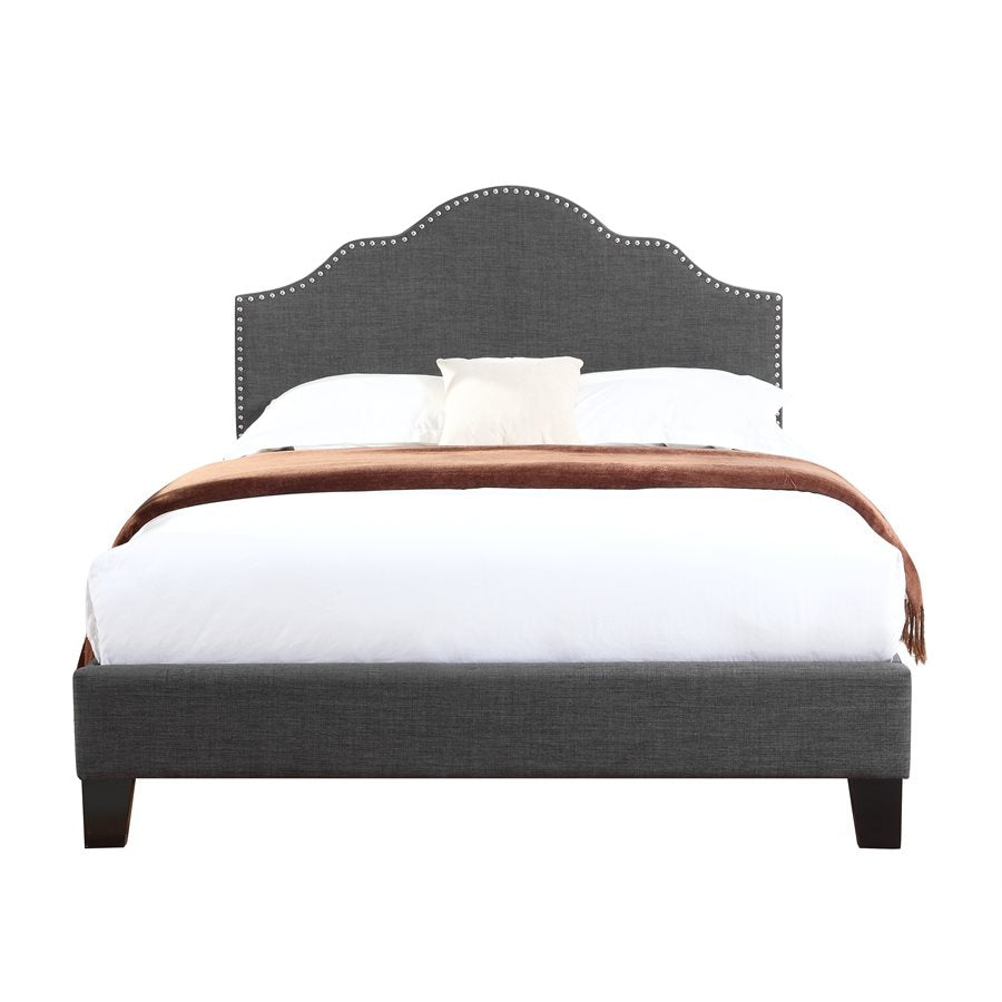 Maven Upholstered Bed - Charcoal - The Furnishery