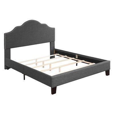 Maven Upholstered Bed - Charcoal - The Furnishery