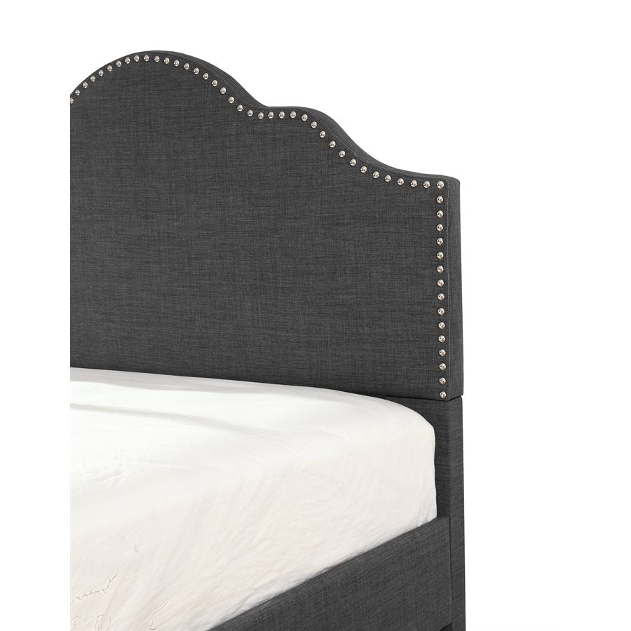 Maven Upholstered Bed - Charcoal - The Furnishery