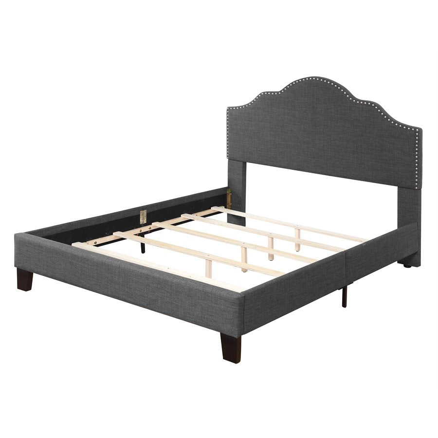 Maven Upholstered Bed - Charcoal - The Furnishery
