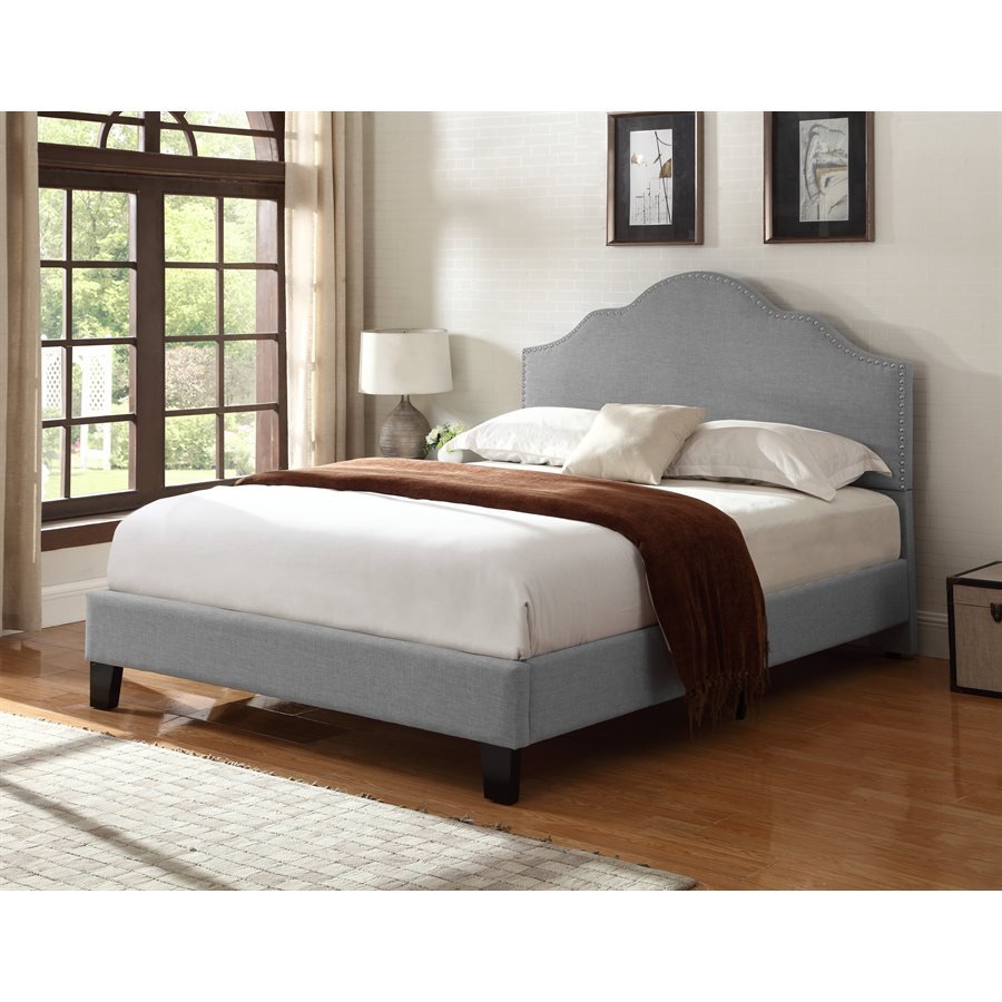 Maven Upholstered Bed - Light Grey - The Furnishery