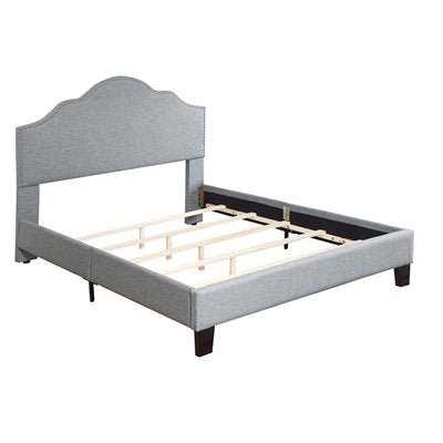 Maven Upholstered Bed - Light Grey - The Furnishery