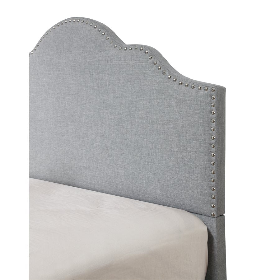 Maven Upholstered Bed - Light Grey - The Furnishery