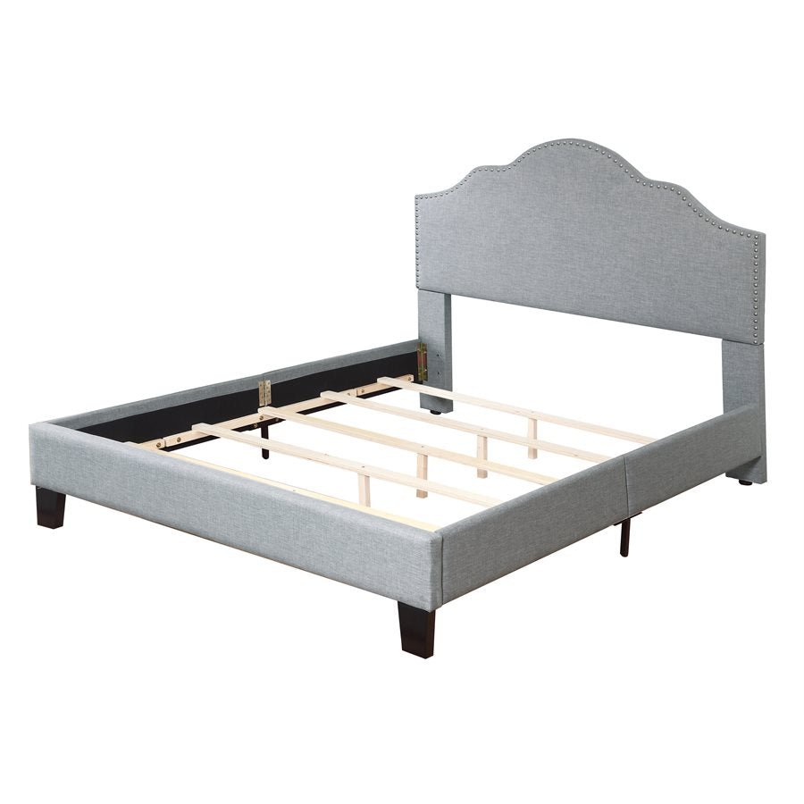 Maven Upholstered Bed - Light Grey - The Furnishery