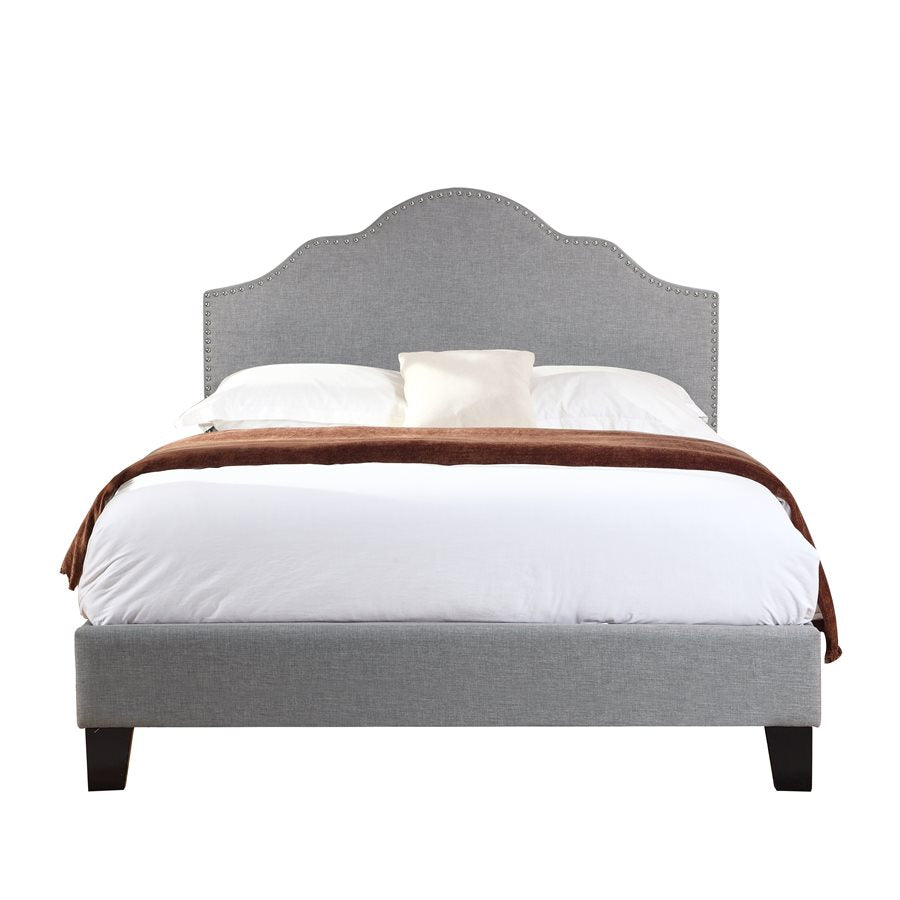 Maven Upholstered Bed - Light Grey - The Furnishery