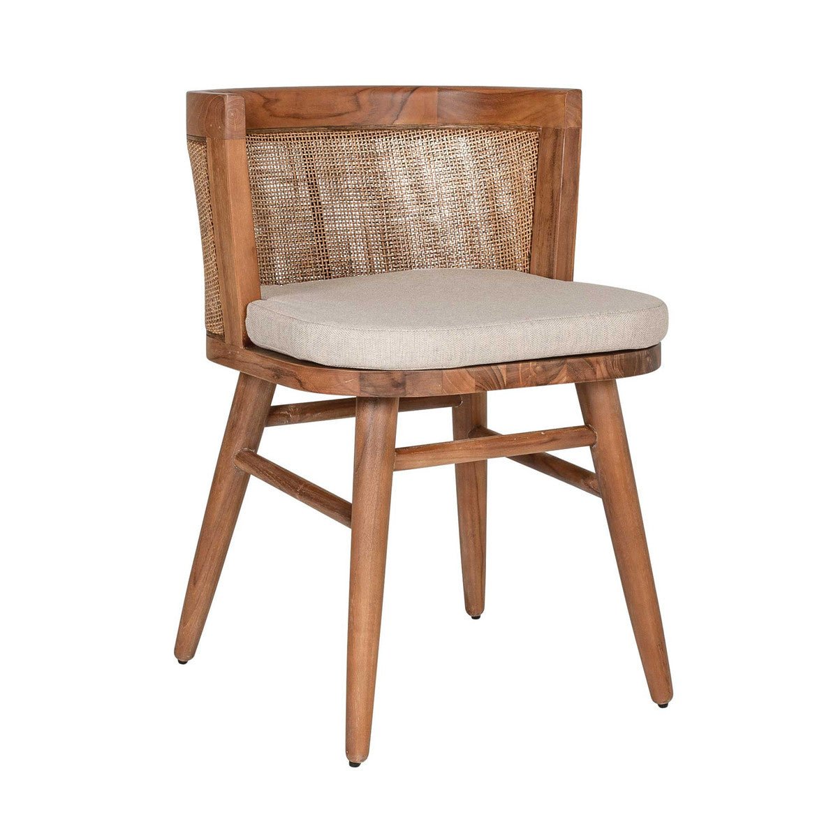 Moe Cane & Teak Dining Chair - The Furnishery