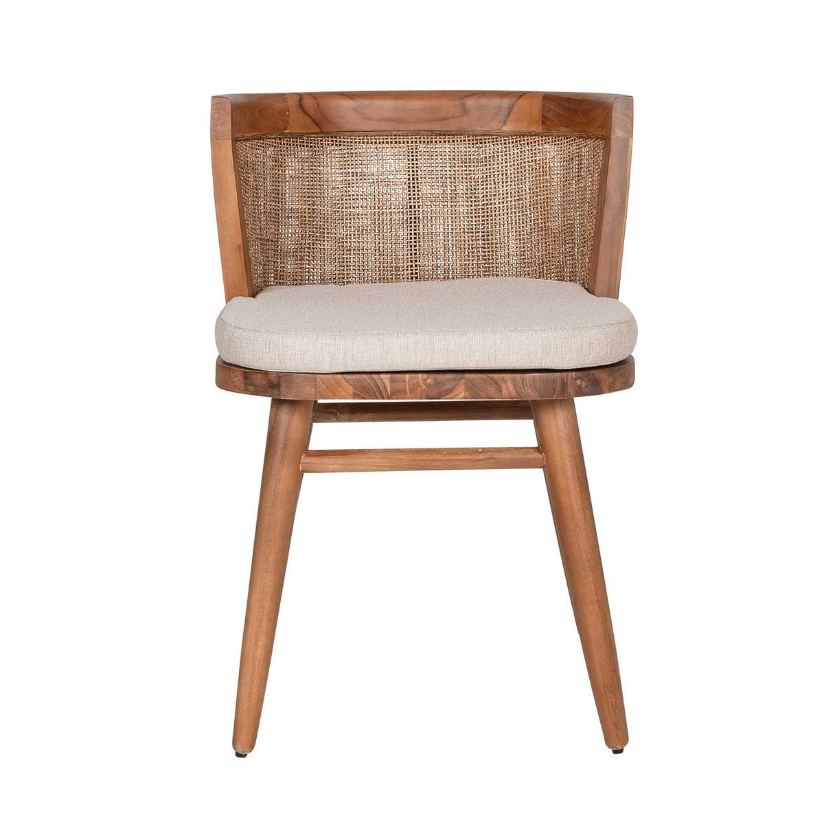 Moe Cane & Teak Dining Chair - The Furnishery