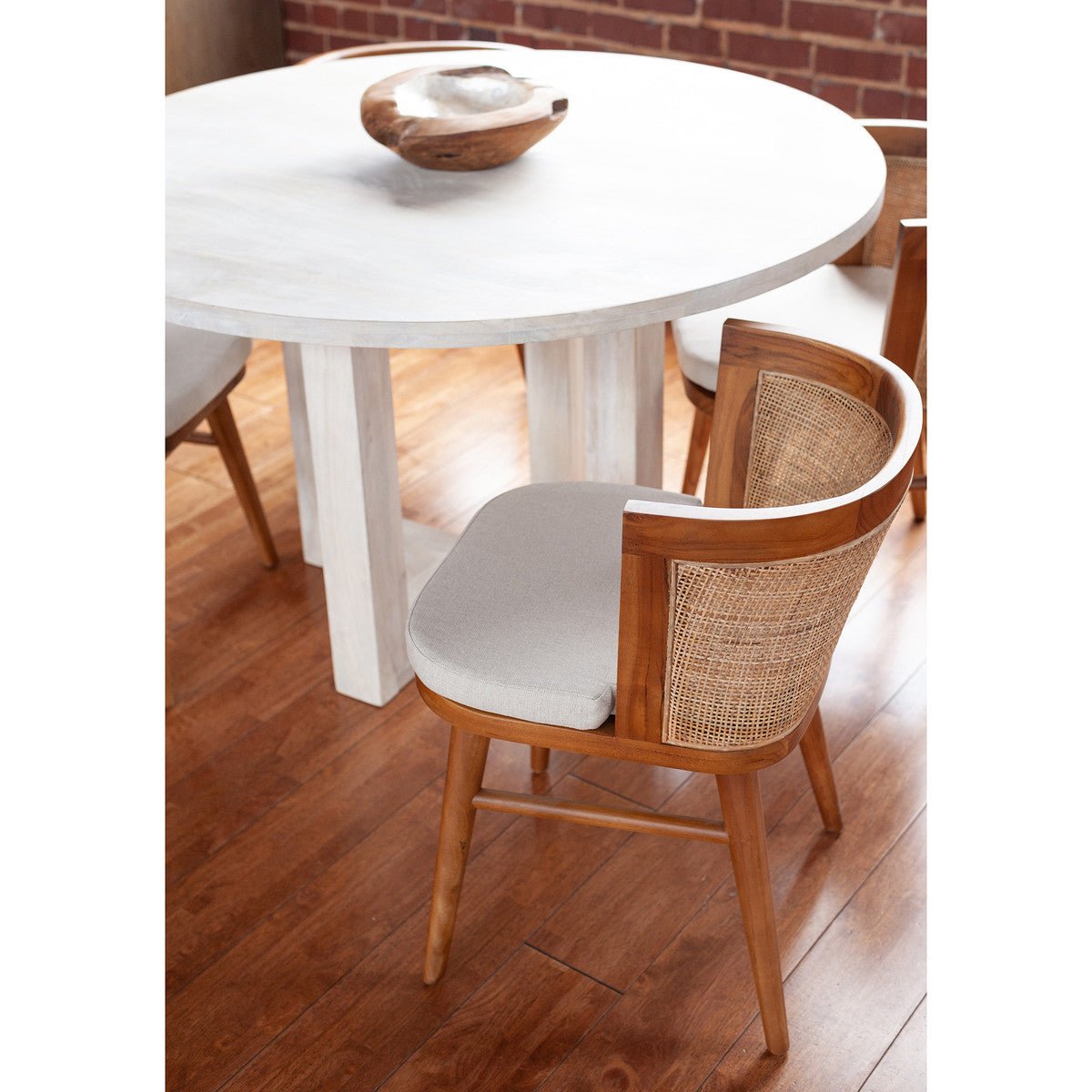 Moe Cane & Teak Dining Chair - The Furnishery