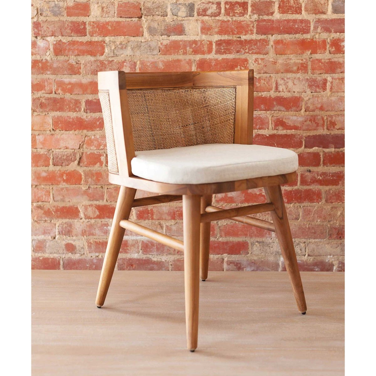 Moe Cane & Teak Dining Chair - The Furnishery