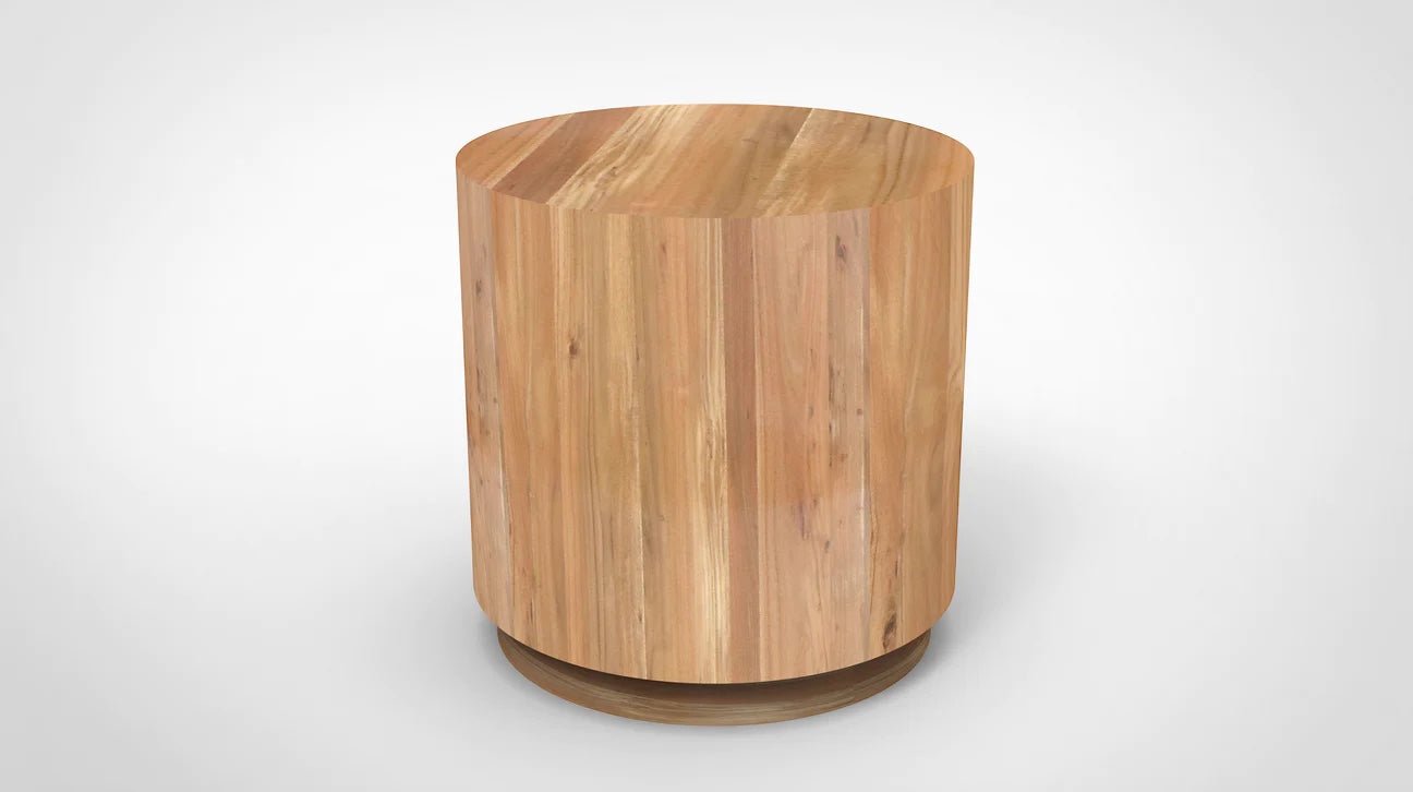 Natural Acacia 20" Round End Table - Natural - The Furnishery