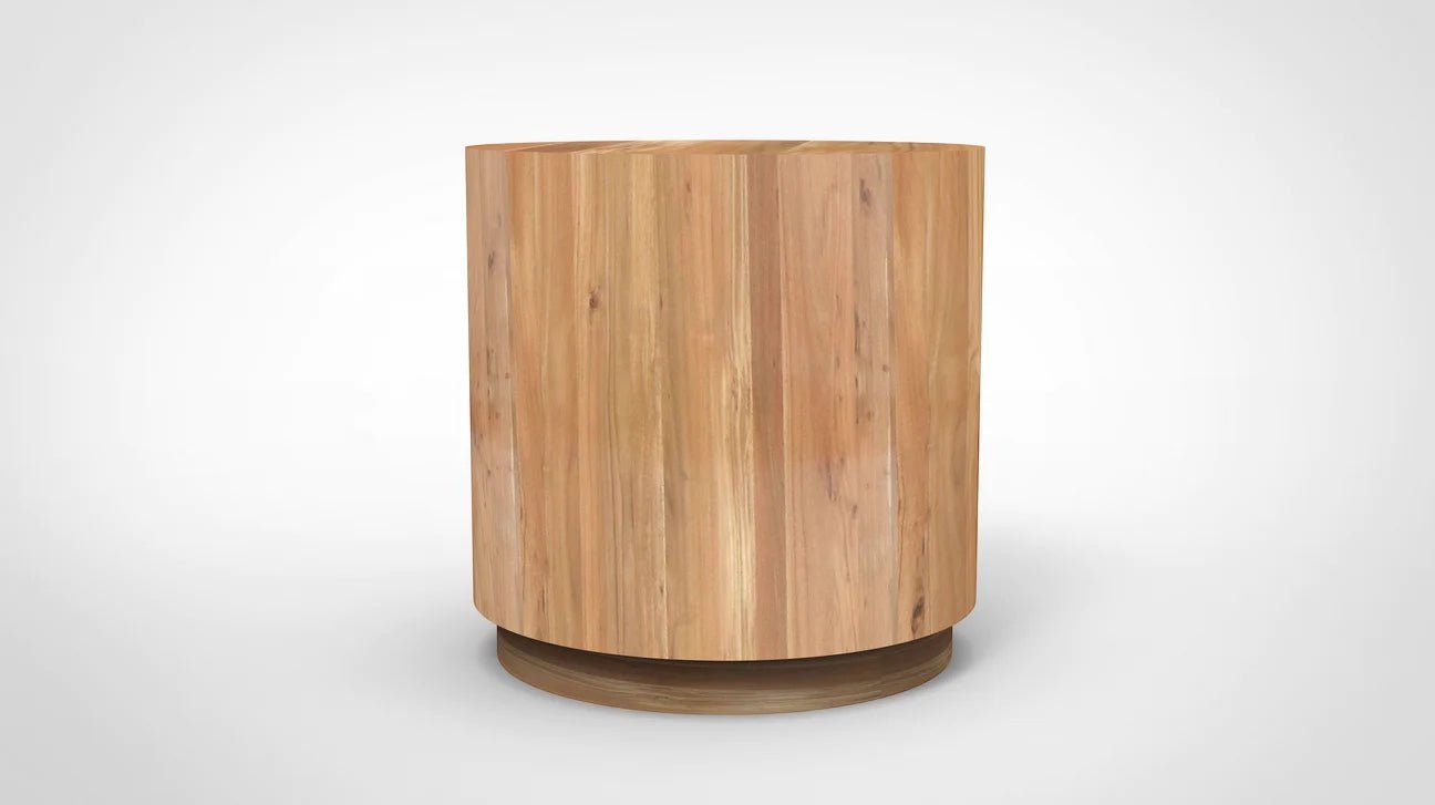 Natural Acacia 20" Round End Table - Natural - The Furnishery