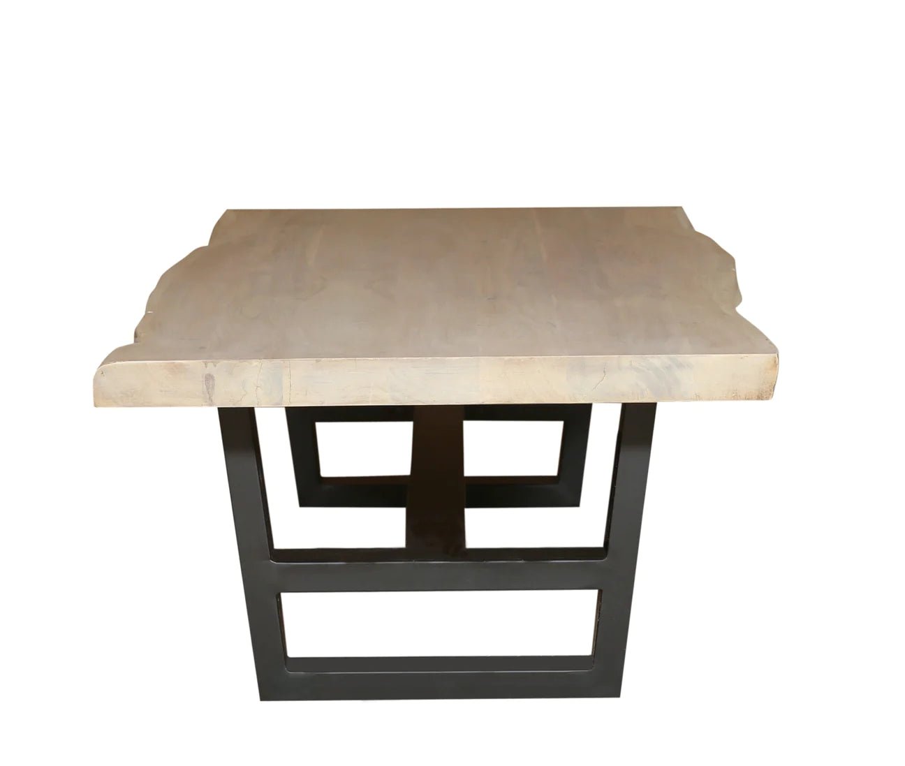 Natural Acacia 60" Live Edge Coffee Table - New White Wash - The Furnishery