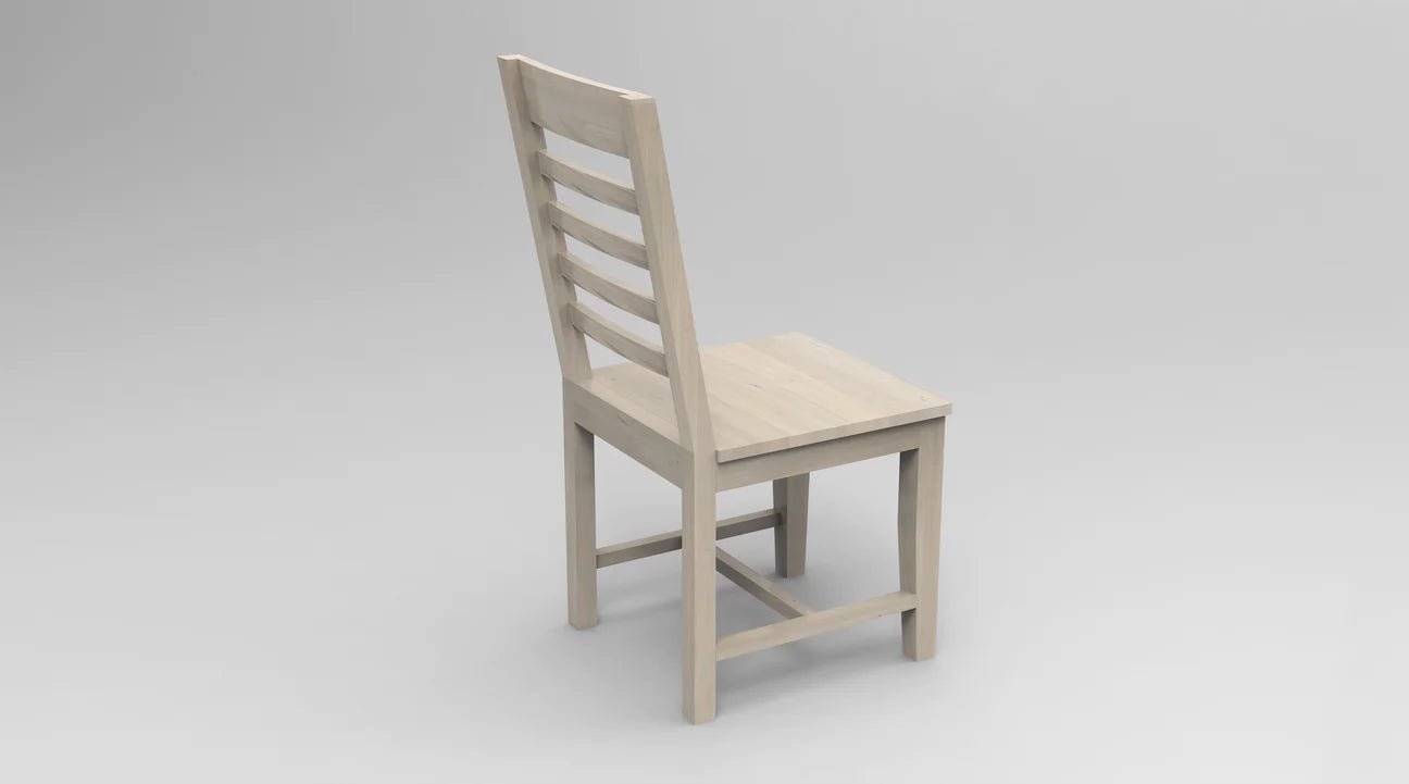 Natural Acacia Ladderback Side Dining Chair - New White Wash - The Furnishery