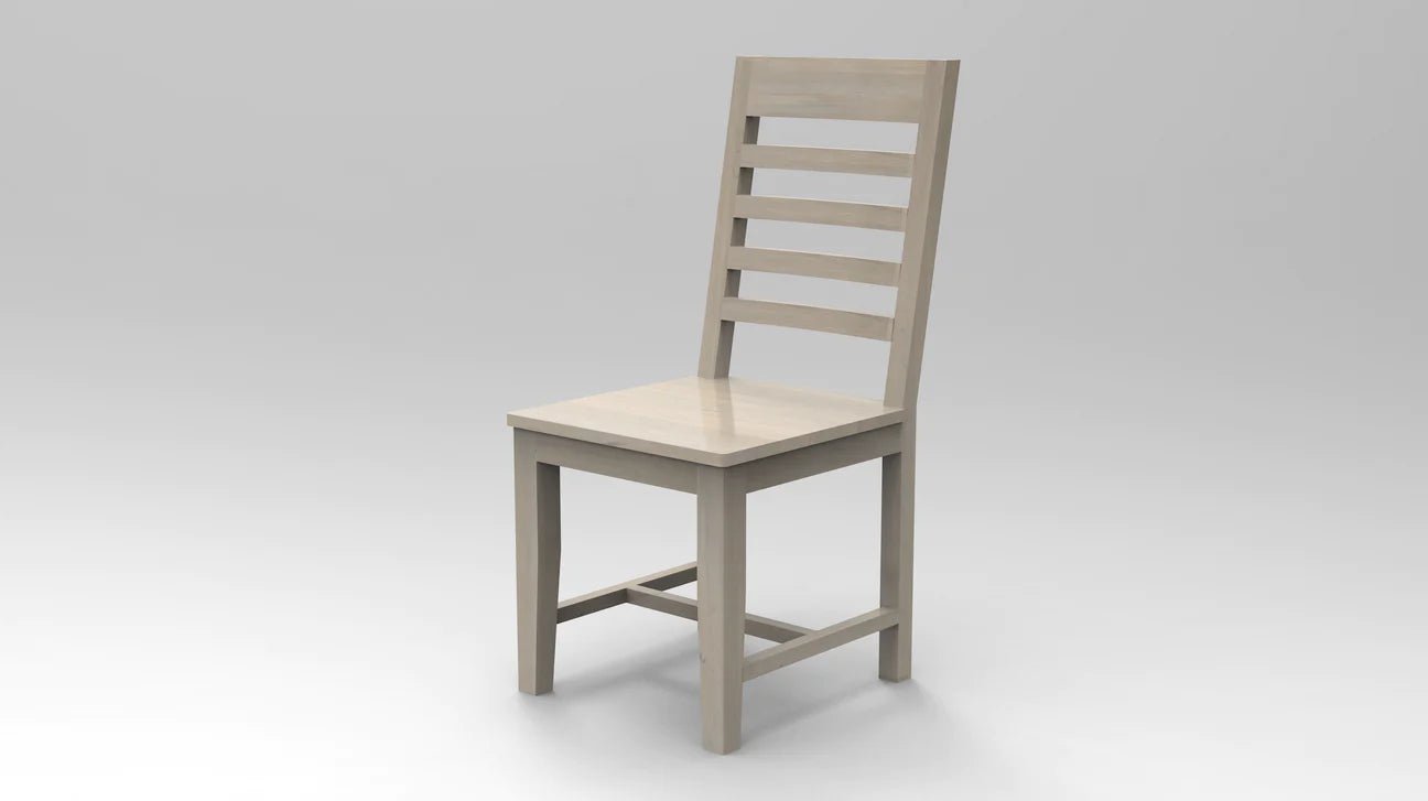 Natural Acacia Ladderback Side Dining Chair - New White Wash - The Furnishery