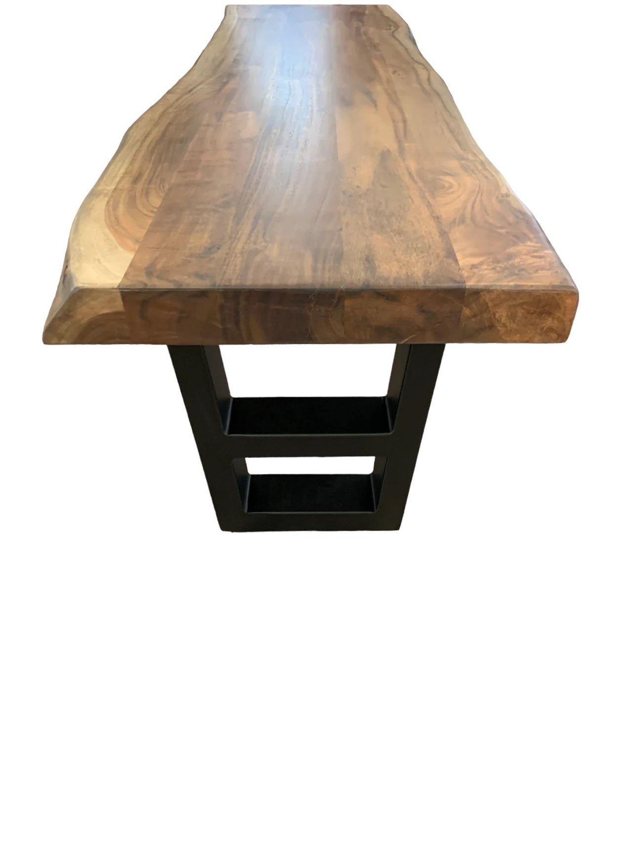 Natural Acacia Live Edge Dining Bench - Natural & Grey - The Furnishery