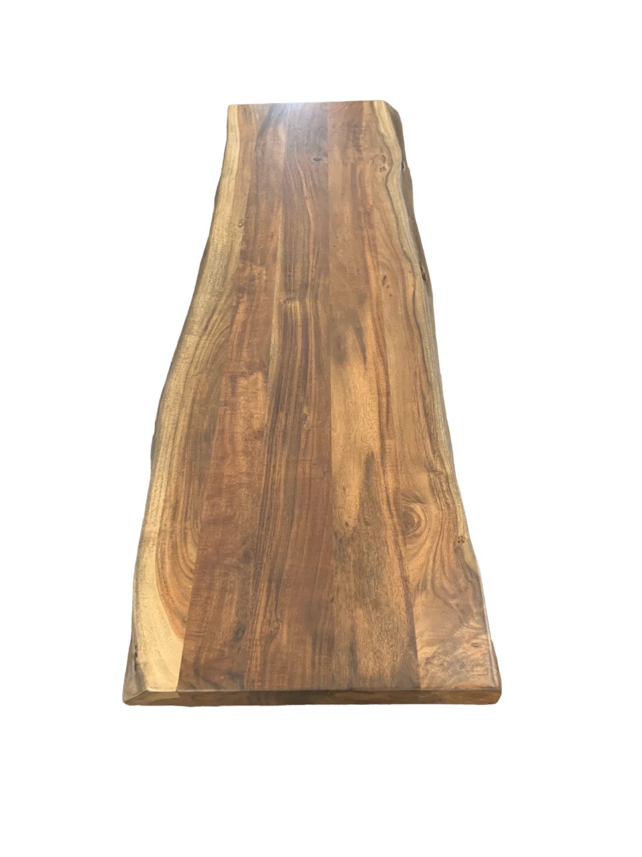 Natural Acacia Live Edge Dining Bench - Natural & Grey - The Furnishery