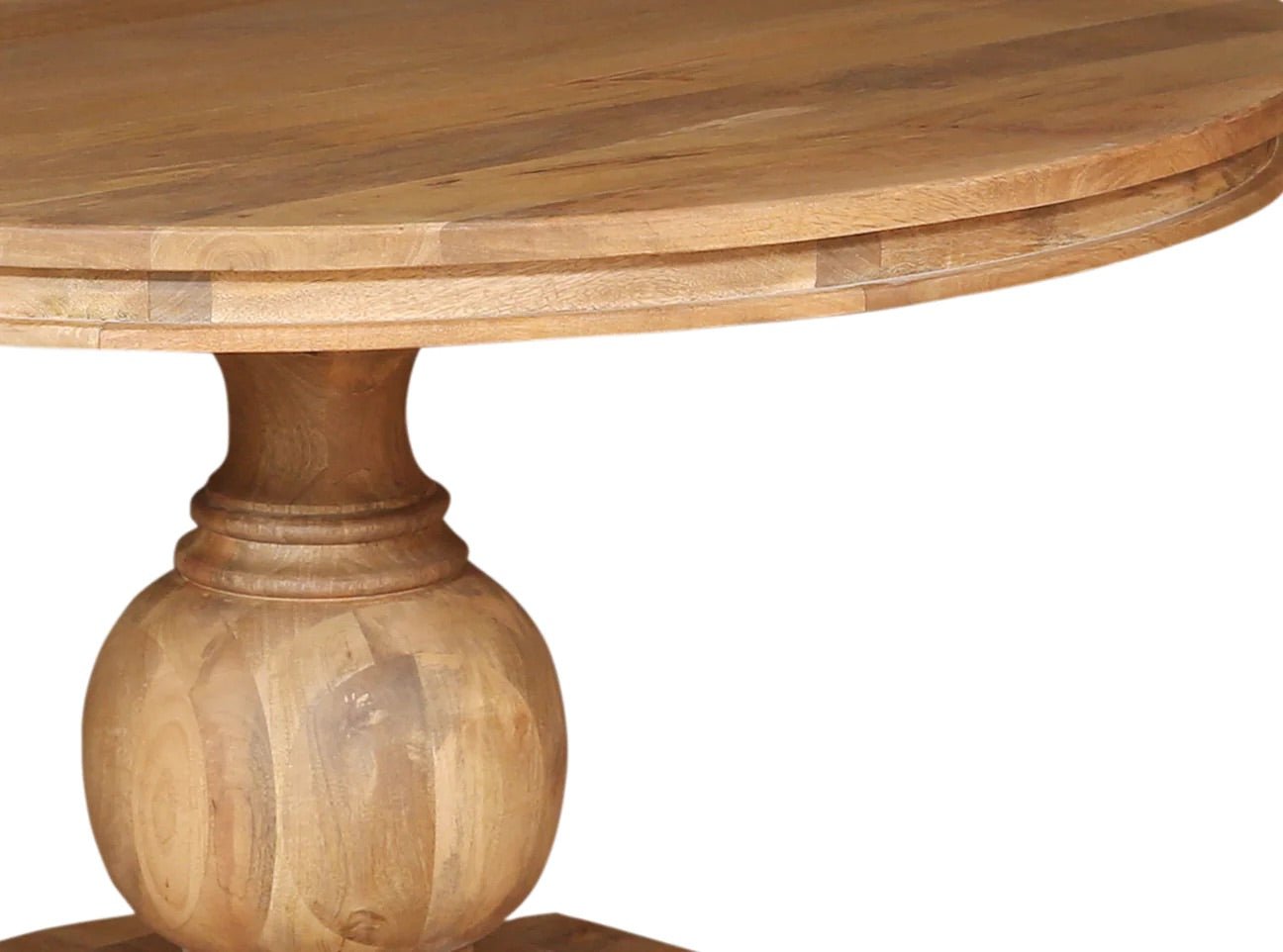 Natural Live Edge 53" Round Dining Table - Natural - The Furnishery
