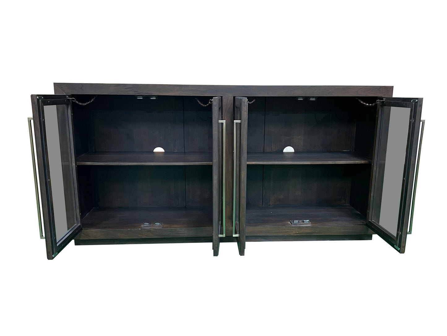 Tallis 72" 4 Door Sideboard - Natural + Black - The Furnishery