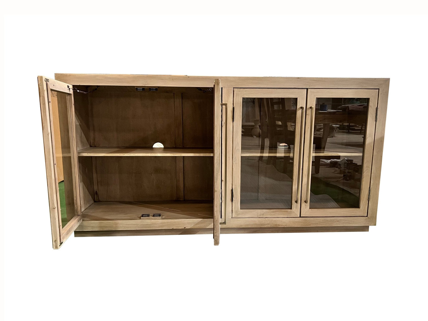 Tallis 72" 4 Door Sideboard - New White Wash - The Furnishery
