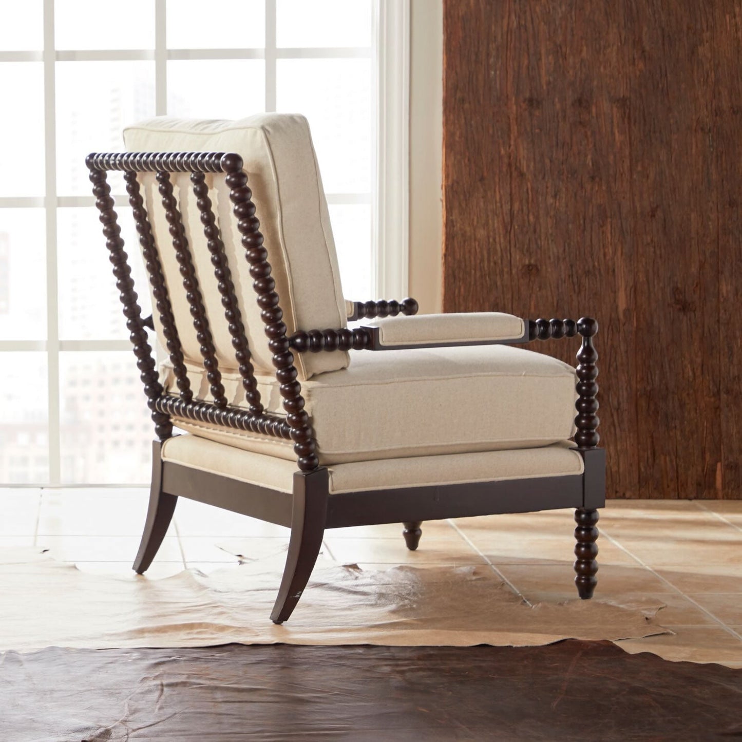 The March Chair In Nancy Linen (Espresso) - The Furnishery