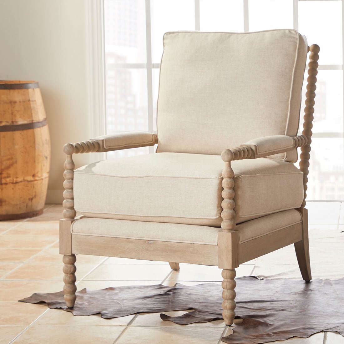 Natural best sale linen chair