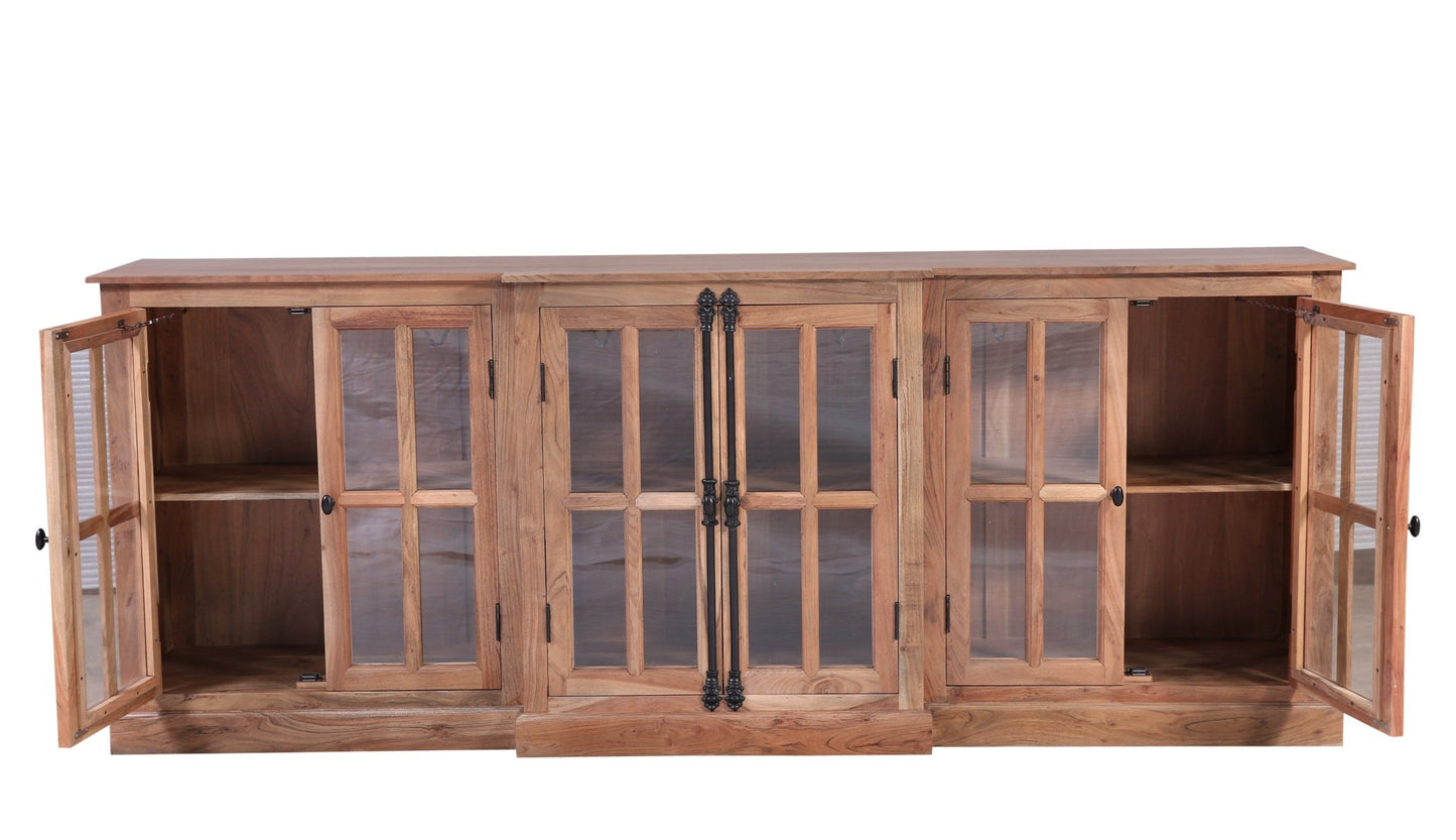 Willis 100" 6 Door Sideboard - Natural - The Furnishery