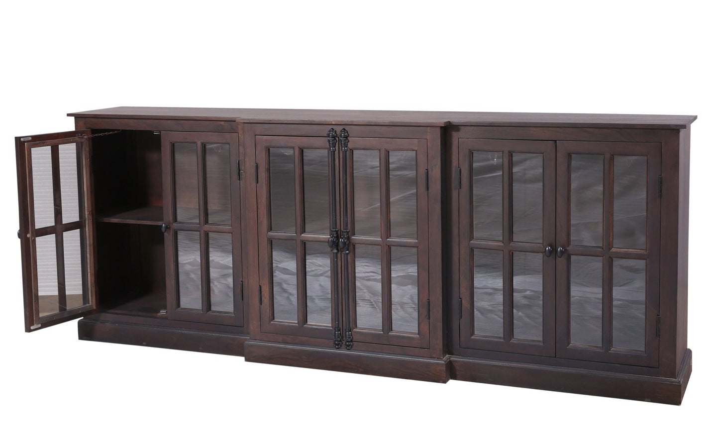 Willis 100" 6 Door Sideboard - Natural + Black - The Furnishery
