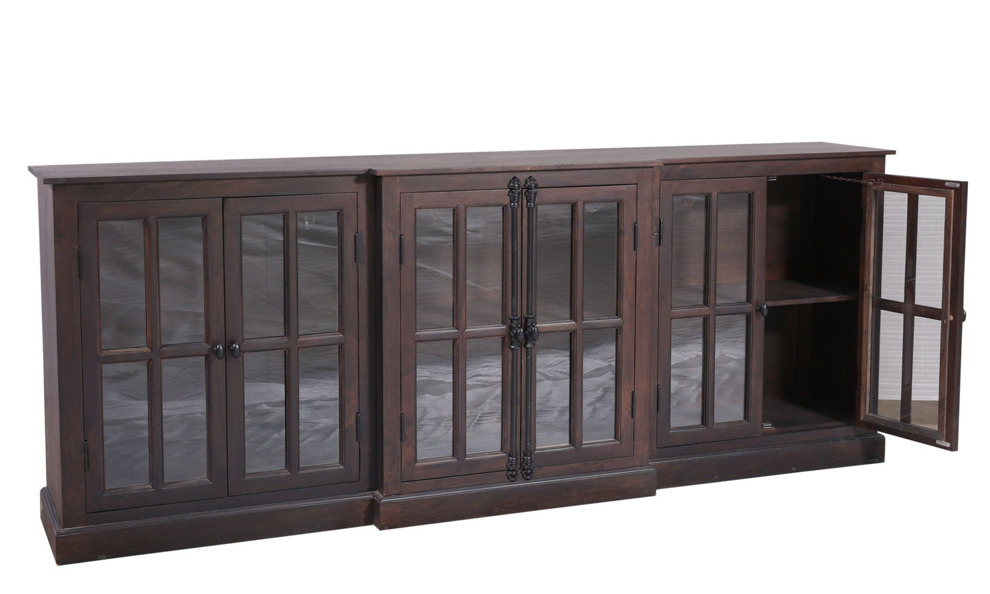 Willis 100" 6 Door Sideboard - Natural + Black - The Furnishery