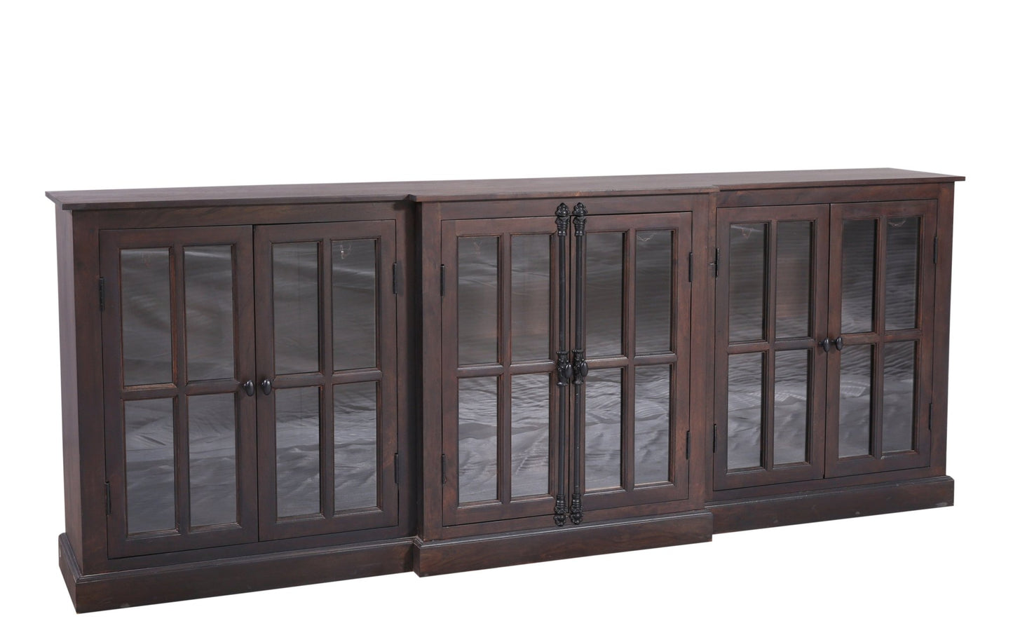 Willis 100" 6 Door Sideboard - Natural + Black - The Furnishery
