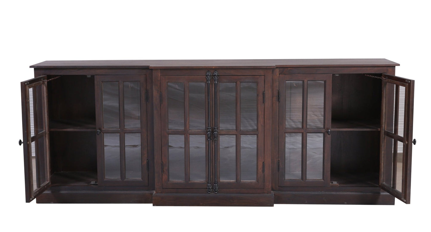 Willis 100" 6 Door Sideboard - Natural + Black - The Furnishery