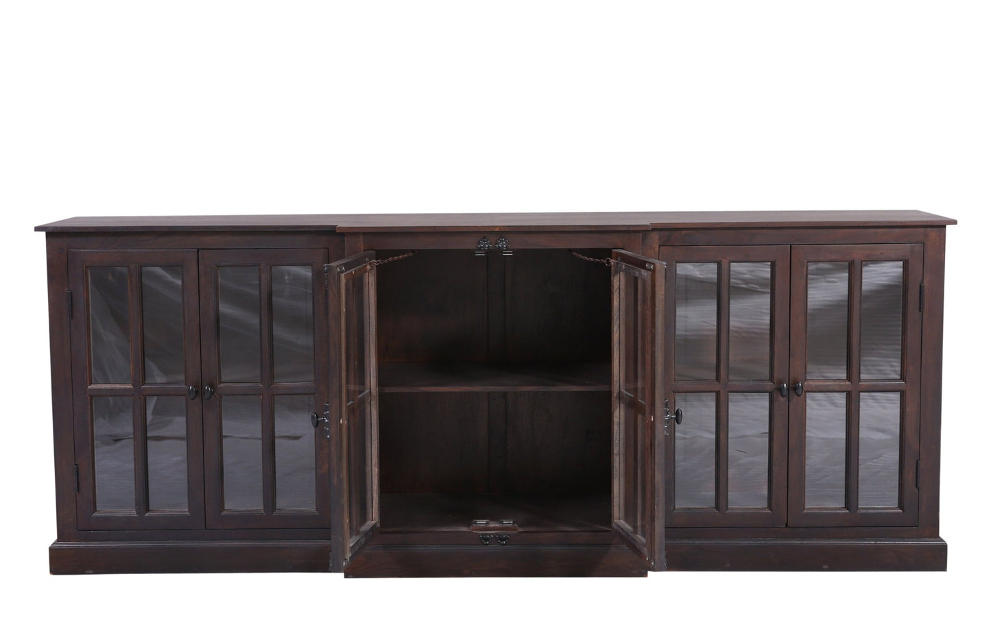 Willis 100" 6 Door Sideboard - Natural + Black - The Furnishery