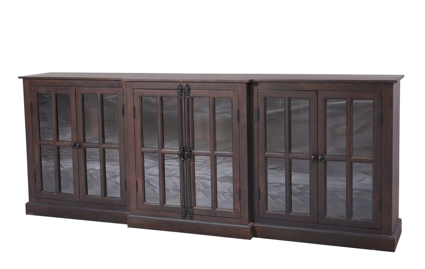 Willis 100" 6 Door Sideboard - Natural + Black - The Furnishery