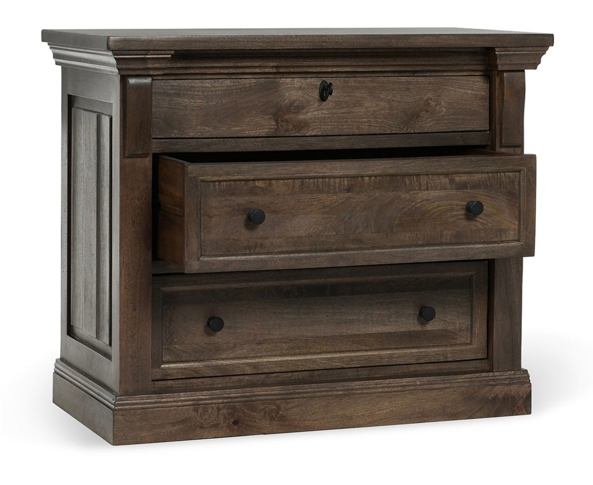 Adelaide 3 Drawer Nightstand - Cocoa Brown - The Furnishery